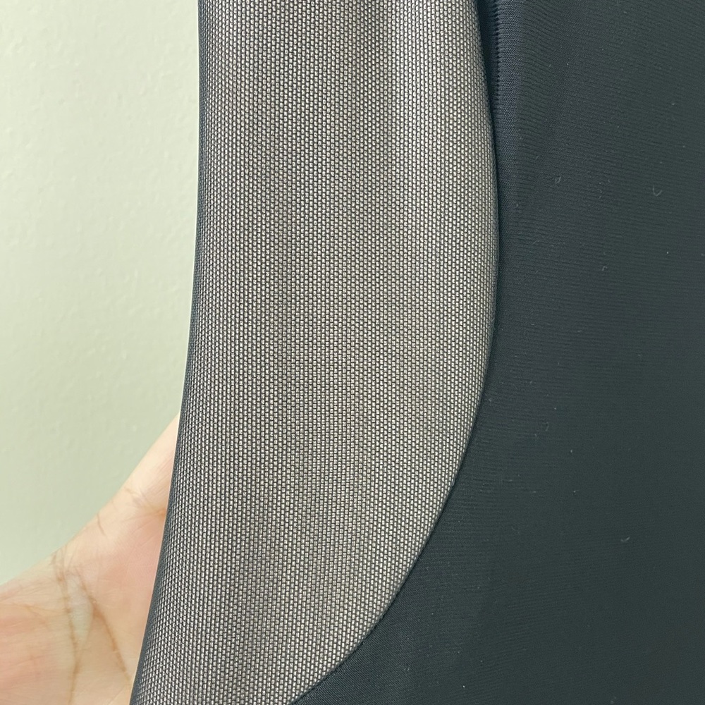 Long black dress with deep back neck